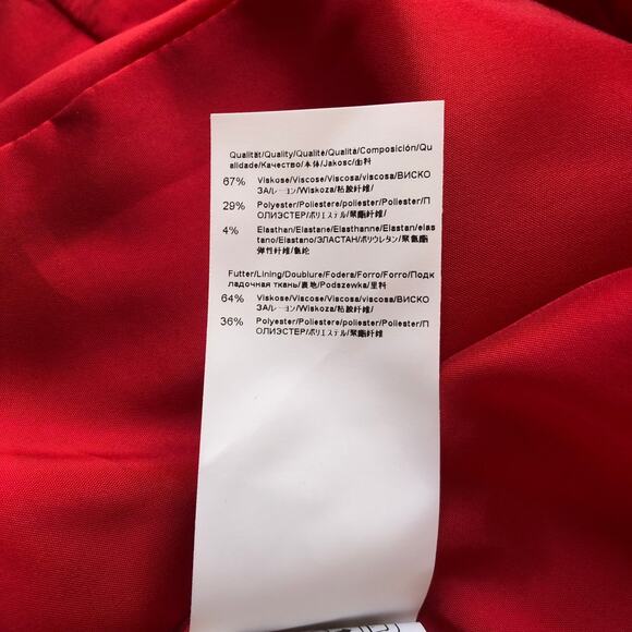 Hugo Boss Domingana Red Square Neck Sheath Dress Women's Size 10 US NWT - Picture 14 of 16